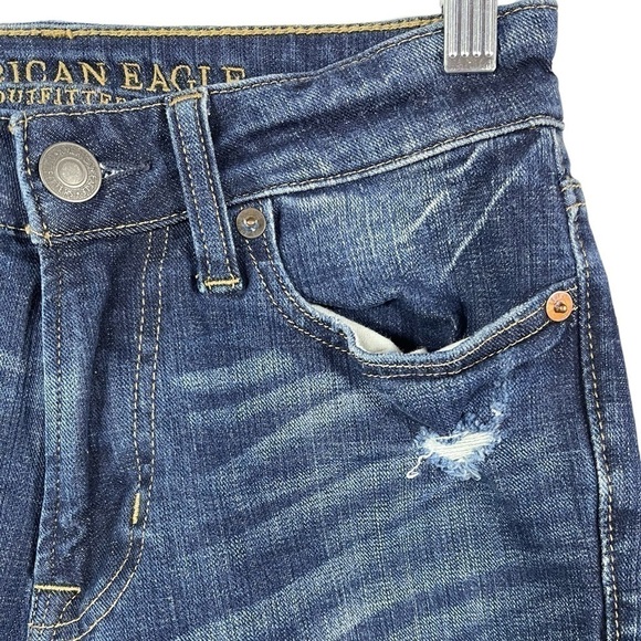 American Eagle Extreme Flex 4 Slim Straight Dark Wash Jeans 26 - Picture 8 of 13
